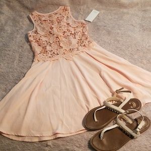 Sheer top pink zip dress from tobi